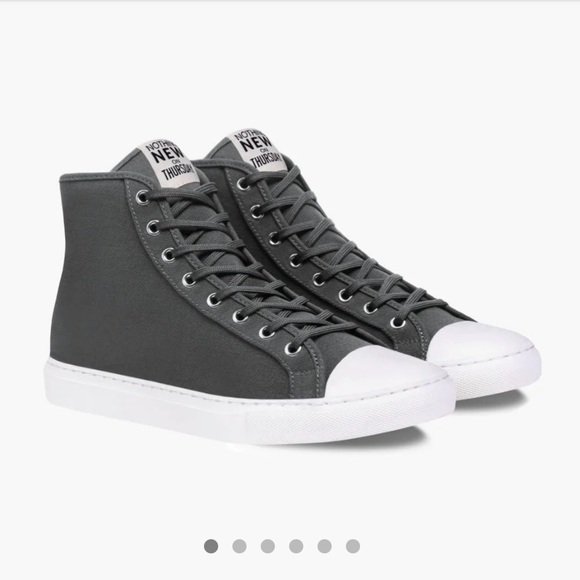 Nothing New High Top Gray and White Sneakers, Size 8 - Picture 3 of 7